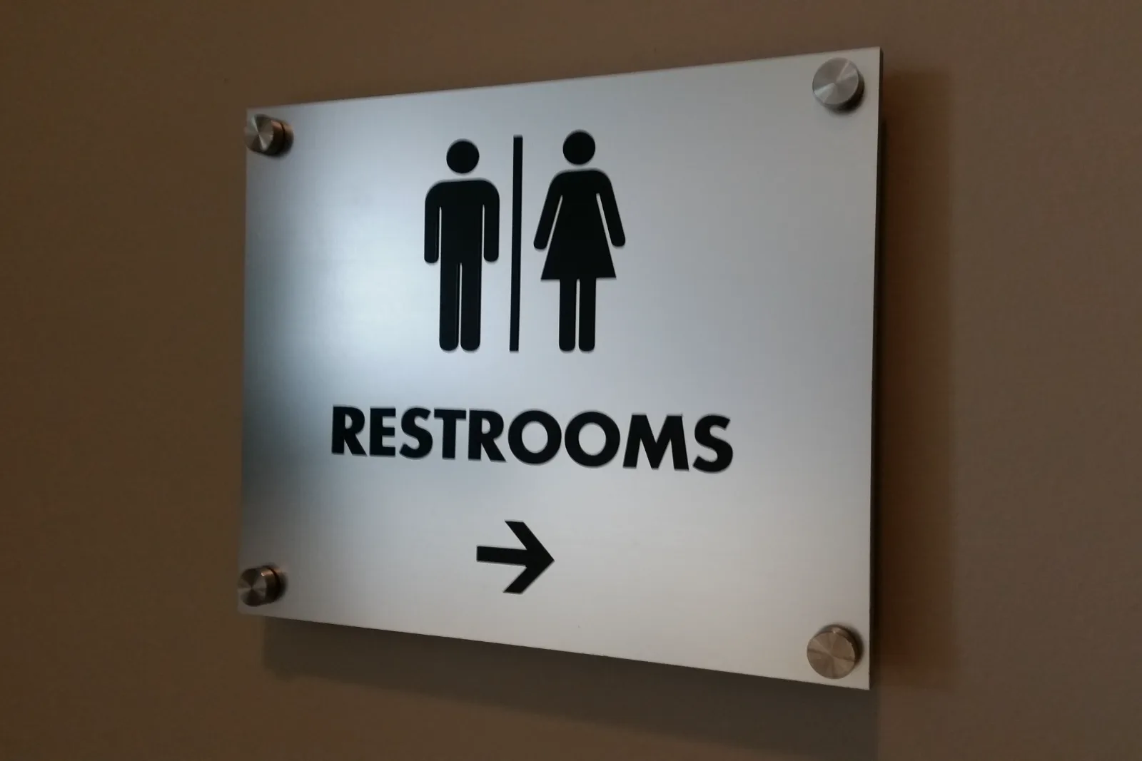 Brushed Aluminum Braille Signs